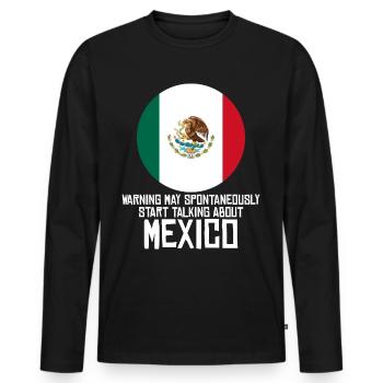 Mexique Drapeau Mexicains Mexicains - T-shirt manches longues Premium bio Homme - noir - Devant - Nico (187cm)