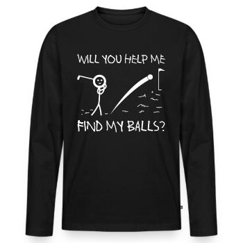 Terrain de golf Joueurs de golf - T-shirt manches longues Premium bio Homme - noir - Devant - Nico (187cm)