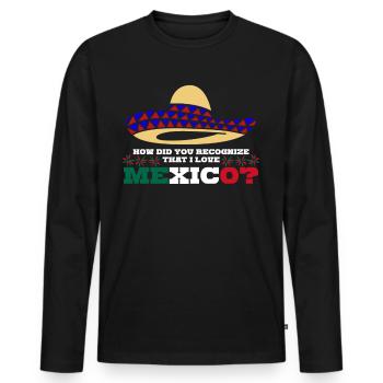 Mexique Drapeau mexicain Mexicains - T-shirt manches longues Premium bio Homme - noir - Devant - Nico (187cm)