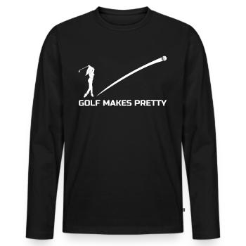 Jolie fille de golf - T-shirt manches longues Premium bio Homme - noir - Devant - Nico (187cm)