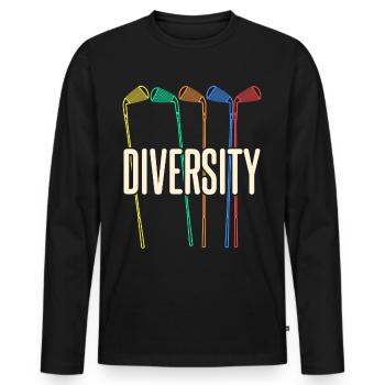 Club de golf Diversity Parcours de golf - T-shirt manches longues Premium bio Homme - noir - Devant - Nico (187cm)