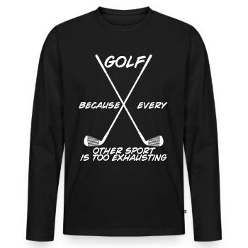 Terrain de golf du club de golf - T-shirt manches longues Premium bio Homme - noir - Devant - Nico (187cm)
