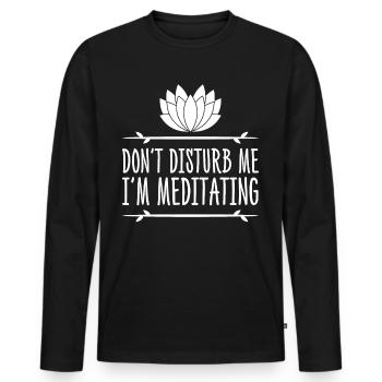Yoga Méditation Méditation - T-shirt manches longues Premium bio Homme - noir - Devant - Nico (187cm)