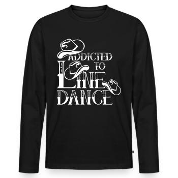 Line Dance Country Music Line Dancing - Männer Premium Bio Langarmshirt - Schwarz - Vorne - Nico (187cm)