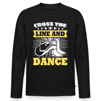 Line Dance Country Music - Männer Premium Bio Langarmshirt - Schwarz - Vorne - Nico (187cm)