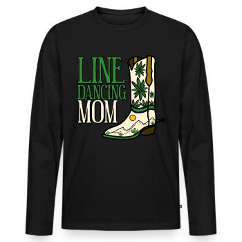 Line Dance Boot Country Music - Männer Premium Bio Langarmshirt - Schwarz - Vorne - Nico (187cm)