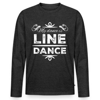 Line Dance Country Music Western Style - Männer Premium Bio Langarmshirt - Anthrazit meliert - Vorne - Nico (187cm)