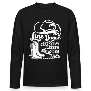 Line Dance - Männer Premium Bio Langarmshirt - Schwarz - Vorne - Nico (187cm)