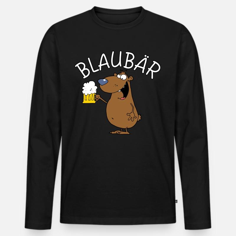 Blaubär - Männer Premium Bio Langarmshirt - Schwarz