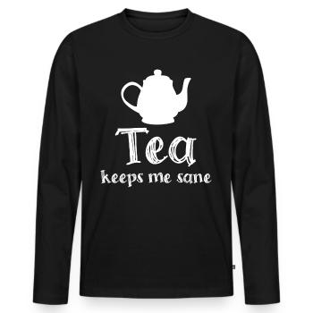 Teapot Tea Cup Tea Bag - Men's Premium Organic Long Sleeve Shirt - black - Front - Nico (187cm)