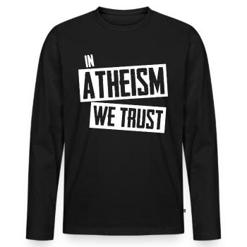 Athéiste Agnostique Athéisme Science - T-shirt manches longues Premium bio Homme - noir - Devant - Nico (187cm)