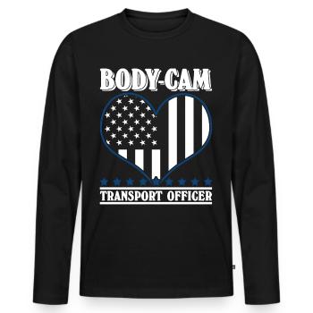 Police Body-Cam Policeman - Men's Premium Organic Long Sleeve Shirt - black - Front - Nico (187cm)