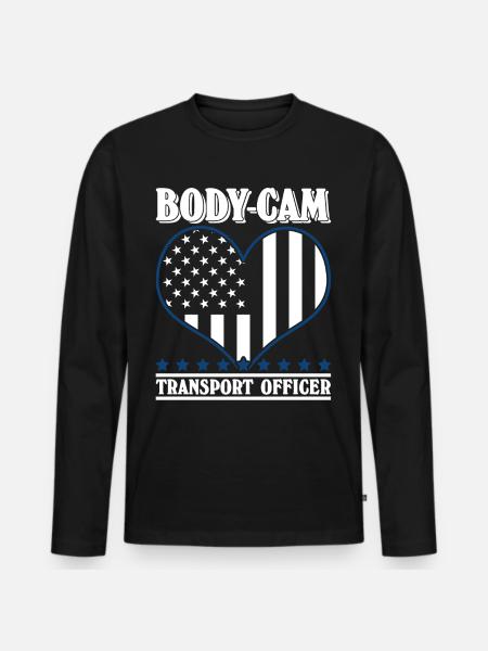 Police Body-Cam Policeman - Men's Premium Organic Long Sleeve Shirt - black