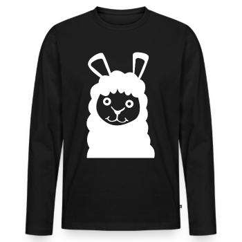 Alpaca funny Alpacas - Männer Premium Bio Langarmshirt - Schwarz - Vorne - Nico (187cm)
