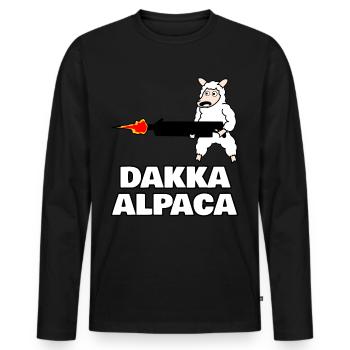 Dakka Alpaca - Männer Premium Bio Langarmshirt - Schwarz - Vorne - Nico (187cm)