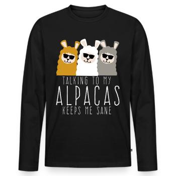 Alpacas Sunglasses Alpaca - Männer Premium Bio Langarmshirt - Schwarz - Vorne - Nico (187cm)