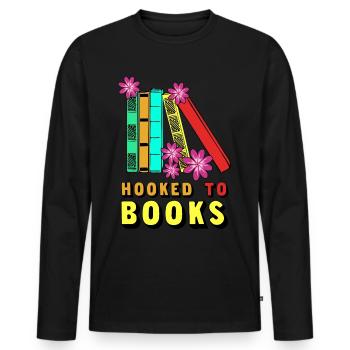 Book Read Books Bookworm Reading - Men's Premium Organic Long Sleeve Shirt - black - Front - Nico (187cm)