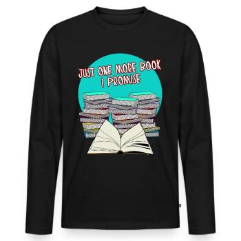 Books Book Reading Bookworm Read - Men's Premium Organic Long Sleeve Shirt - black - Front - Nico (187cm)