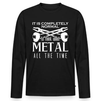 Metal Work Blacksmith Welder Metalworker - Men's Premium Organic Long Sleeve Shirt - black - Front - Nico (187cm)