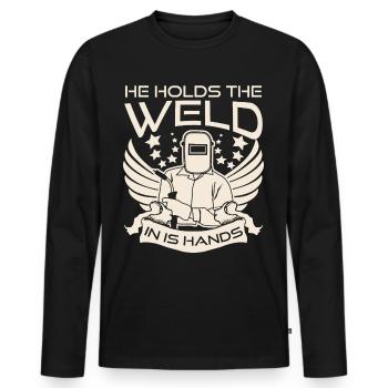 Welder Blacksmith Metalworker Metal Work - Men's Premium Organic Long Sleeve Shirt - black - Front - Nico (187cm)