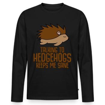 Hedgehog Funny Hedgehogs - Männer Premium Bio Langarmshirt - Schwarz - Vorne - Nico (187cm)