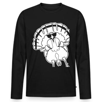 Turkey with Sunglasses Turkeys - Men's Premium Organic Long Sleeve Shirt - black - Front - Nico (187cm)
