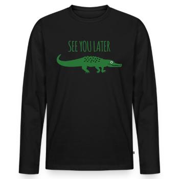 Alligators Joke Alligator - Men's Premium Organic Long Sleeve Shirt - black - Front - Nico (187cm)