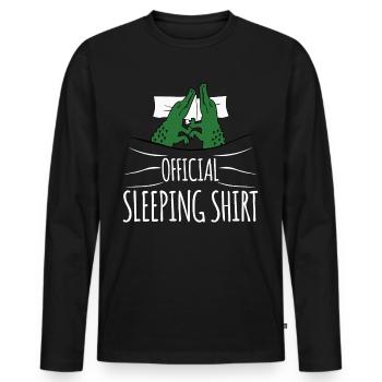 Alligator Sleeping Shirt with Alligators - Men's Premium Organic Long Sleeve Shirt - black - Front - Nico (187cm)