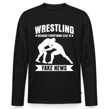 Wrestler Wrestling - Männer Premium Bio Langarmshirt - Schwarz - Vorne - Nico (187cm)