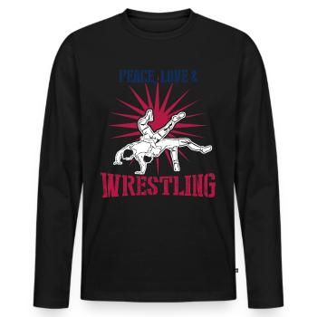 Wrestling Joke Wrestler - Männer Premium Bio Langarmshirt - Schwarz - Vorne - Nico (187cm)