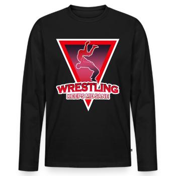 Wrestler Insane Wrestling - Männer Premium Bio Langarmshirt - Schwarz - Vorne - Nico (187cm)