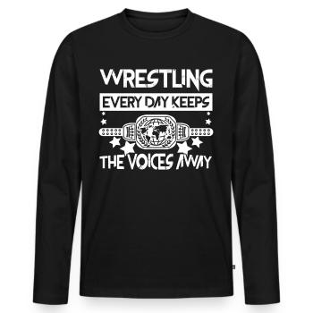 Wrestling Belt Wrestler - Männer Premium Bio Langarmshirt - Schwarz - Vorne - Nico (187cm)