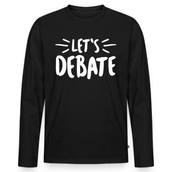 Debating Club Debate Team - Men's Premium Organic Long Sleeve Shirt - black - Front - Nico (187cm)