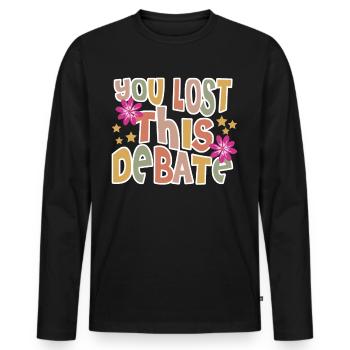 Debating Club Joke Debate Team - Men's Premium Organic Long Sleeve Shirt - black - Front - Nico (187cm)