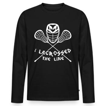 Cross the line Lacrosse - Men's Premium Organic Long Sleeve Shirt - black - Front - Nico (187cm)