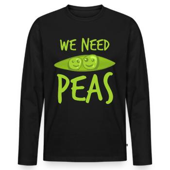 Pois Végétarien Vegan Pois - T-shirt manches longues Premium bio Homme - noir - Devant - Nico (187cm)