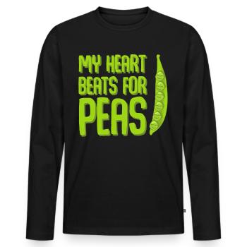 Pois Pois Vegan Végétarien - T-shirt manches longues Premium bio Homme - noir - Devant - Nico (187cm)