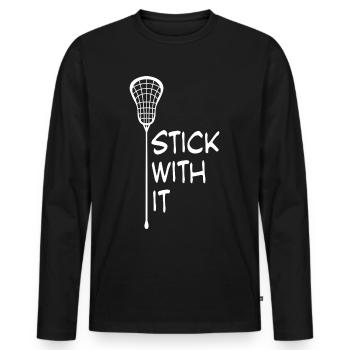 Lacrosse Joke - Men's Premium Organic Long Sleeve Shirt - black - Front - Nico (187cm)
