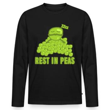 Pois Dormants Végétariens Pois Végétaliens - T-shirt manches longues Premium bio Homme - noir - Devant - Nico (187cm)