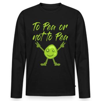 Pea Joke Vegetarian Vegan Peas - Männer Premium Bio Langarmshirt - Schwarz - Vorne - Nico (187cm)