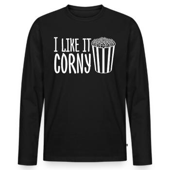 Popcorn Carnival - Männer Premium Bio Langarmshirt - Schwarz - Vorne - Nico (187cm)