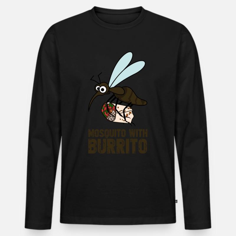 Burritos Mosquito Burrito - Männer Premium Bio Langarmshirt - Schwarz