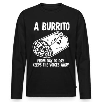 Burrito Mexican Food Burritos - Men's Premium Organic Long Sleeve Shirt - black - Front - Nico (187cm)