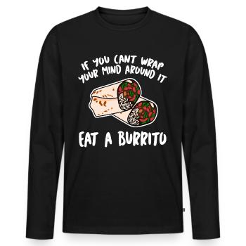 Mexican Food Burrito Burritos - Men's Premium Organic Long Sleeve Shirt - black - Front - Nico (187cm)