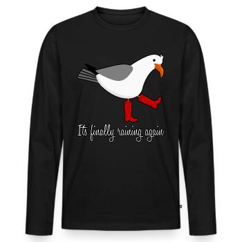 Seagull Rain Boots Gull - Men's Premium Organic Long Sleeve Shirt - black - Front - Nico (187cm)