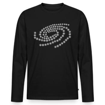 Flocons de neige Galaxy Flocon de neige d’hiver - T-shirt manches longues Premium bio Homme - noir - Devant - Nico (187cm)