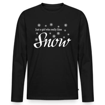 Neige Hiver Flocon De Neige Flocons De Neige - T-shirt manches longues Premium bio Homme - noir - Devant - Nico (187cm)