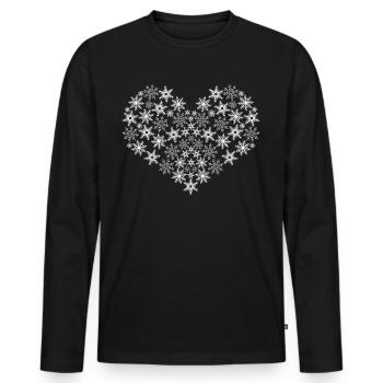 Coeur de neige Flocon de neige Flocons de neige - T-shirt manches longues Premium bio Homme - noir - Devant - Nico (187cm)