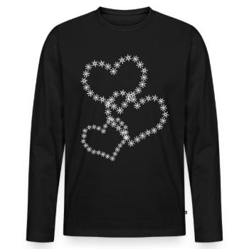 Coeurs de neige Flocon de neige Flocons de neige - T-shirt manches longues Premium bio Homme - noir - Devant - Nico (187cm)
