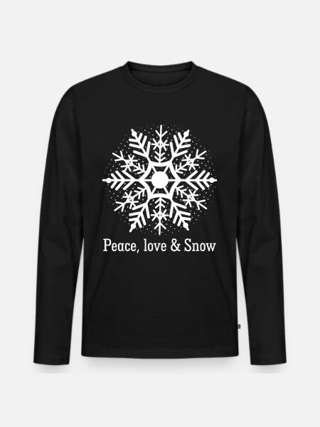 Snowflake Snowflakes Snow - Männer Premium Bio Langarmshirt - Schwarz
